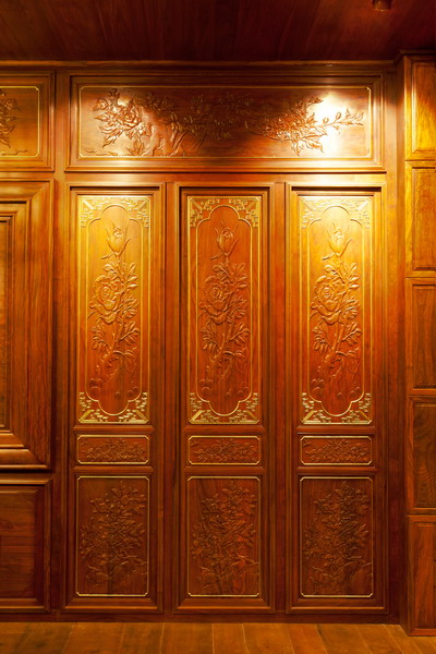 中式装修、红木整装、红木护墙板橱柜01