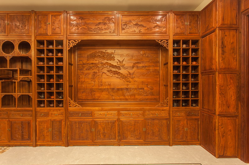 中式装修、红木整装、红木护墙板橱柜04