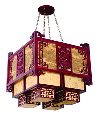 中式灯具羊皮吊灯